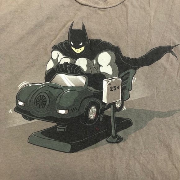 Tee Turtle Batman T-Shirt XL Gray Graphic Print DC Comics Superhero Co-Op Ride - Picture 2 of 11